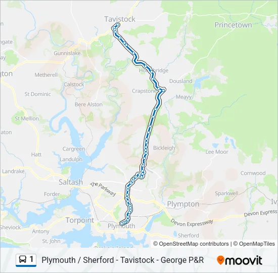 1 Bus Line Map