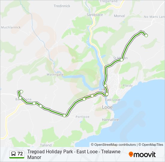 72 Bus Line Map