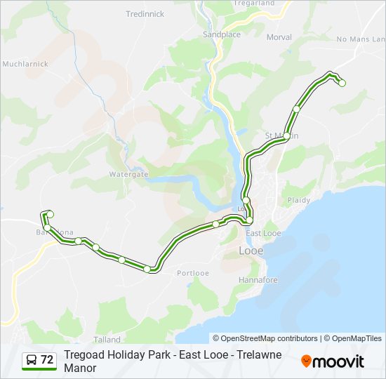 72 Bus Line Map