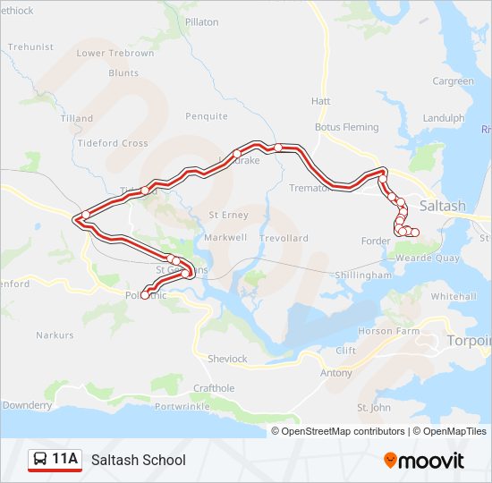 11A Bus Line Map