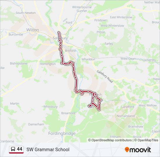 44 Bus Line Map