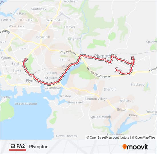 PA2 Bus Line Map