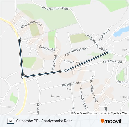 SALCOMBE P&R Bus Line Map