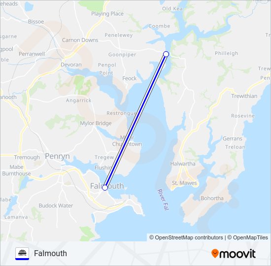 FALMOUTH - MALPAS FERRY  Line Map