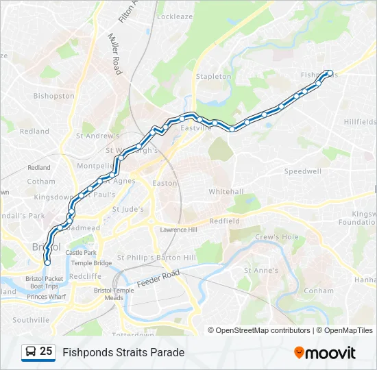 25 Route: Schedules, Stops & Maps - Fishponds Straits Parade (Updated)