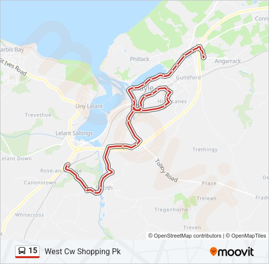 15 Bus Line Map