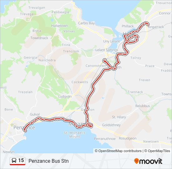 15 Bus Line Map