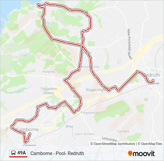 49A bus Line Map