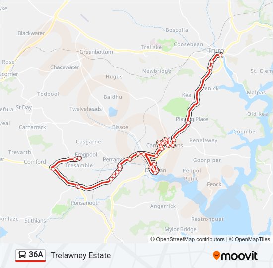 36a Route: Schedules, Stops & Maps - Trelawney Estate (Updated)