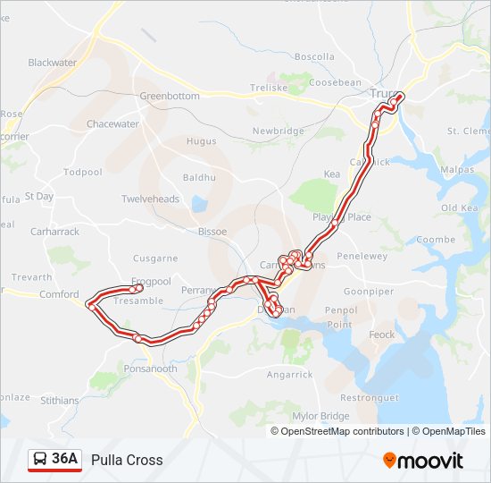 36A Bus Line Map