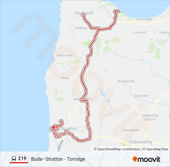 219 Bus Line Map