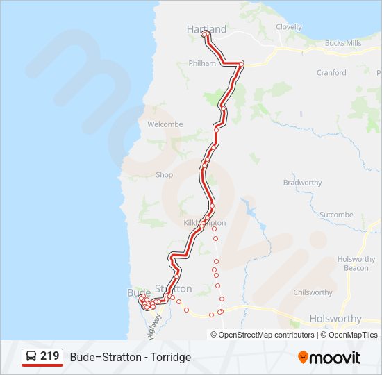 219 Bus Line Map