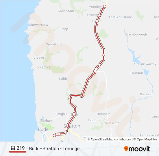 219 Bus Line Map