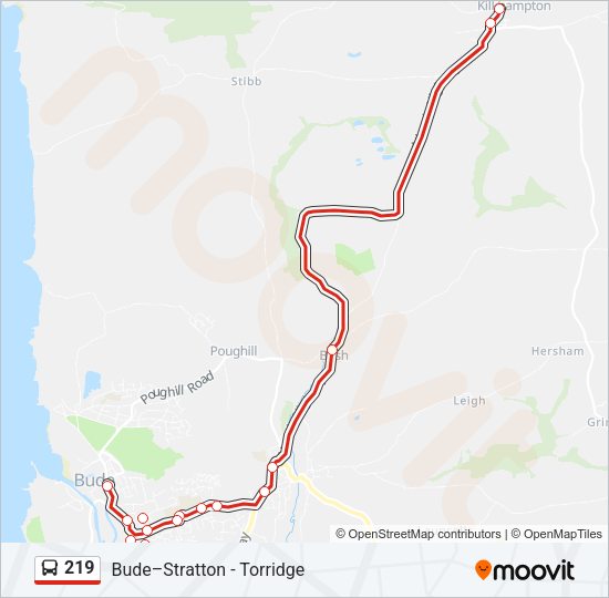 219 Bus Line Map