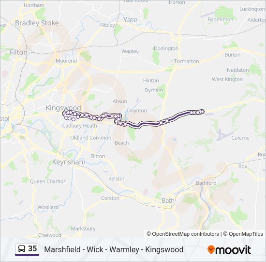 35 bus Line Map