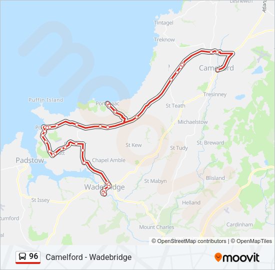 96 Bus Line Map