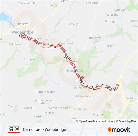 96 Bus Line Map