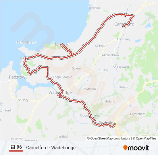 96 Bus Line Map