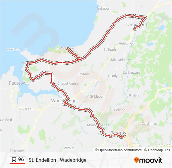 96 Route: Schedules, Stops & Maps - Bodmin Asda (Updated)