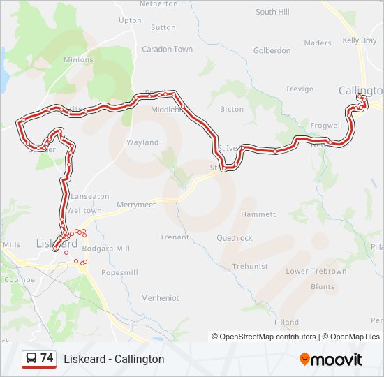 74 Bus Line Map