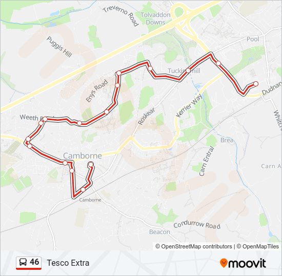 46 Bus Line Map