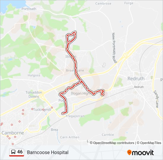 46 Bus Line Map