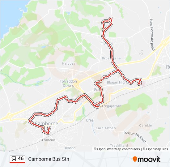 46 Bus Line Map
