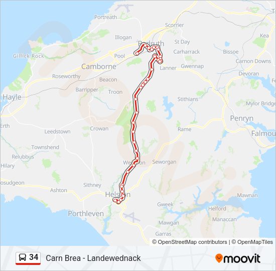 34 Bus Line Map
