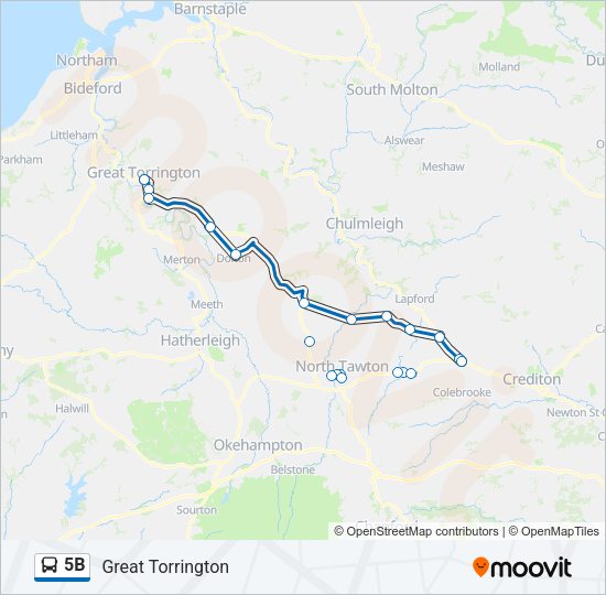 5B Bus Line Map