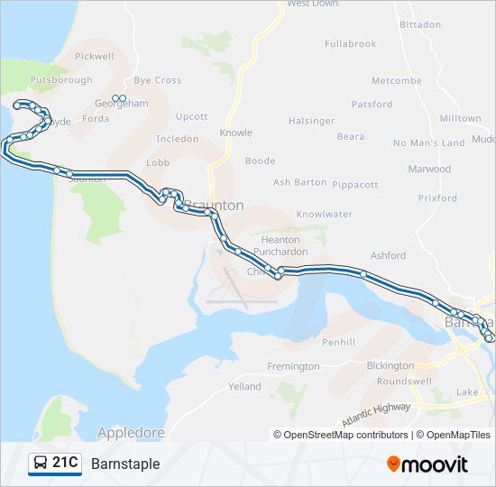 21C bus Line Map