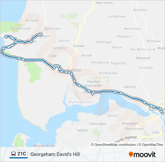 21C Bus Line Map
