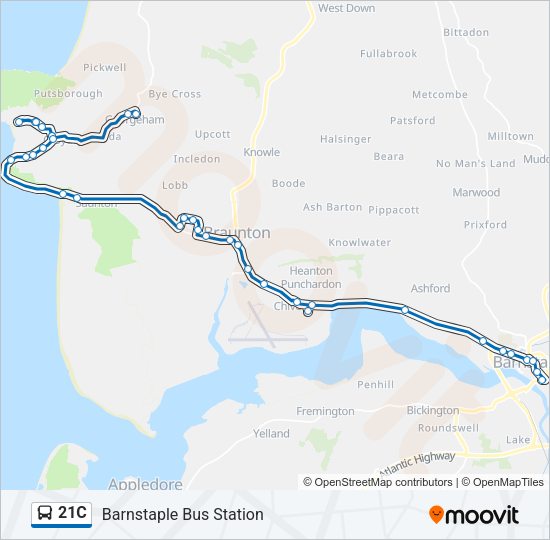 21C Bus Line Map