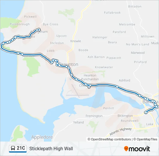 21C Bus Line Map