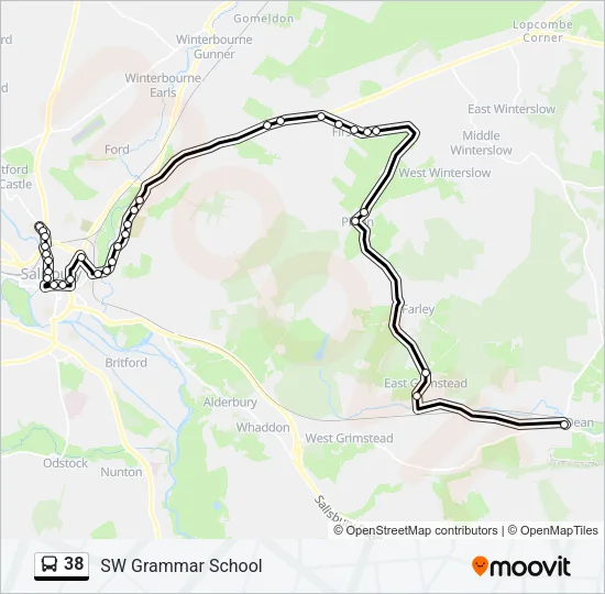 38 Bus Line Map