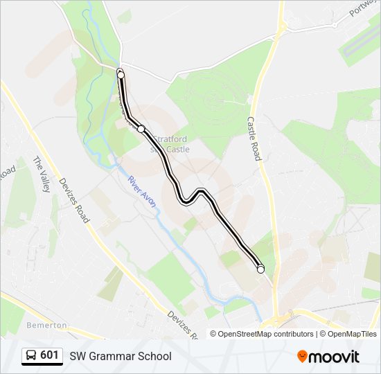 601 Bus Line Map