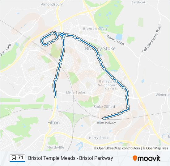 71 bus Line Map