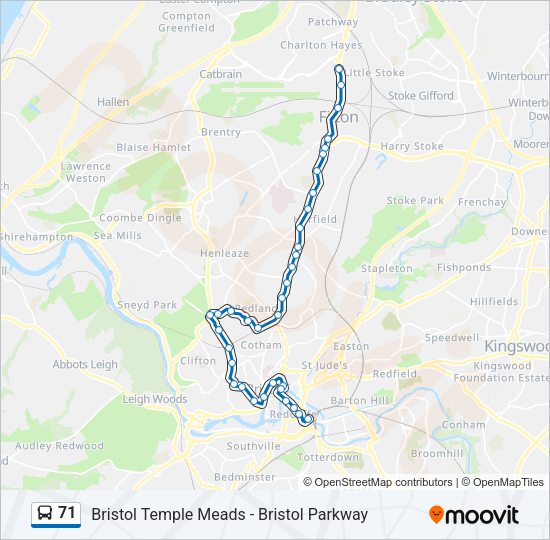 71 bus Line Map