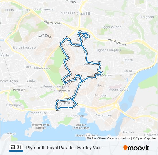 31 Bus Line Map
