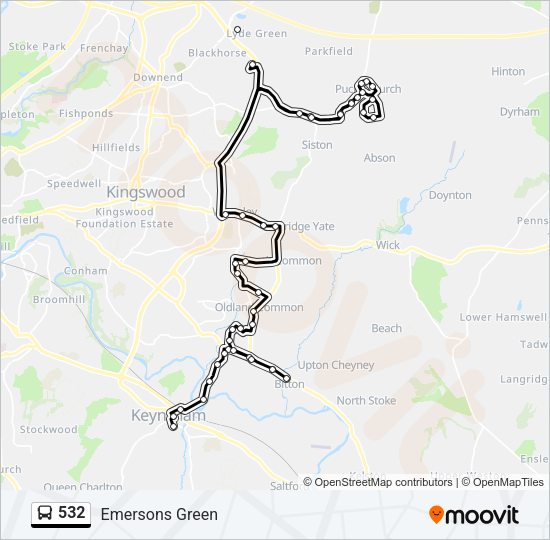 532 Bus Line Map