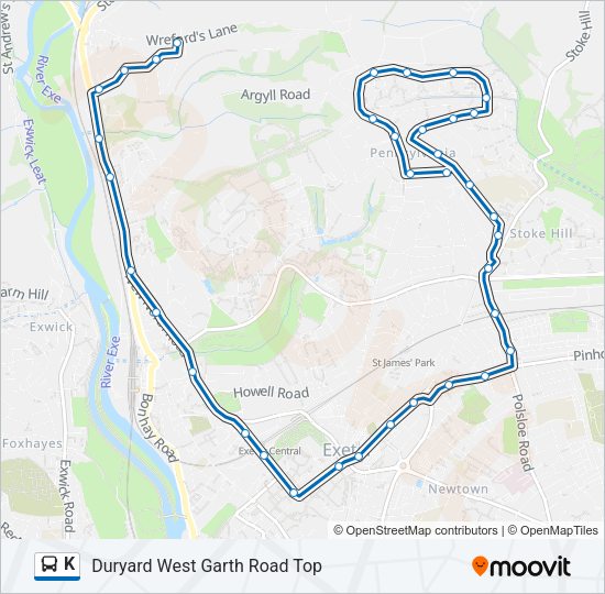 K Bus Line Map