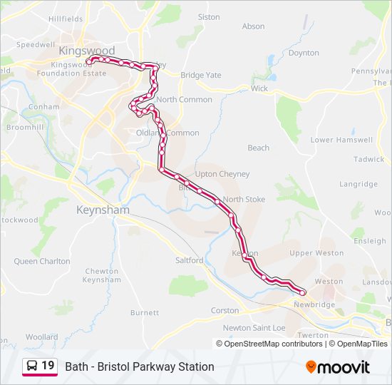 19 bus Line Map