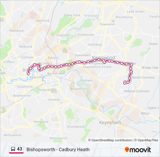 43 Bus Line Map