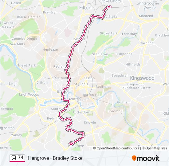 74 Bus Line Map