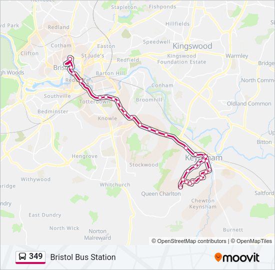 349 Bus Line Map