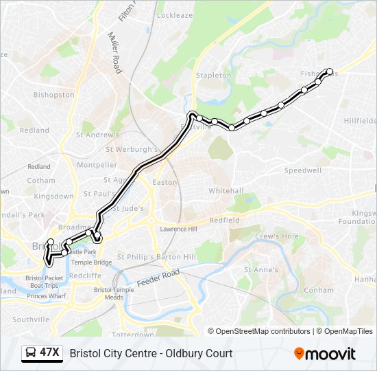 47X Bus Line Map