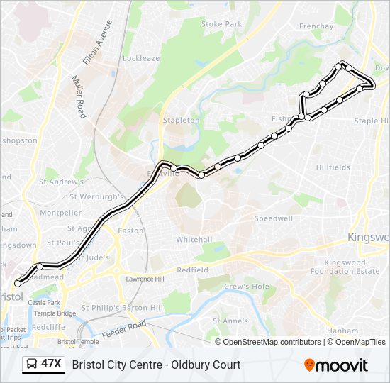 47X Bus Line Map