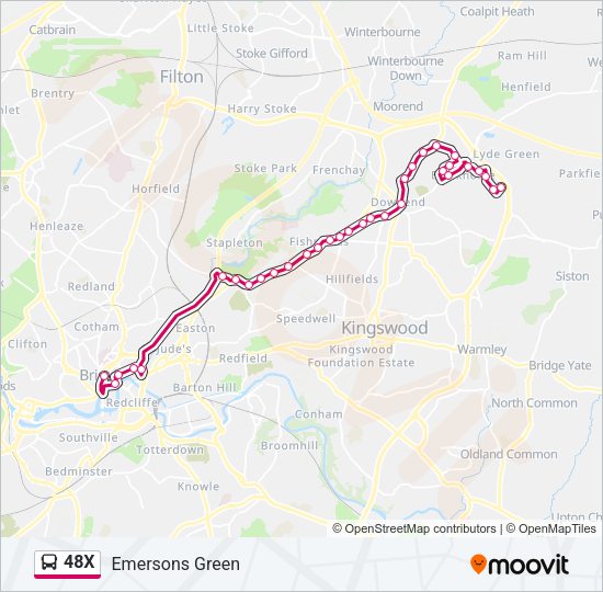 48X Bus Line Map