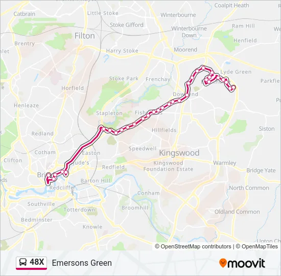 48X Bus Line Map