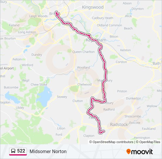 522 Route: Schedules, Stops & Maps - Midsomer Norton (Updated)