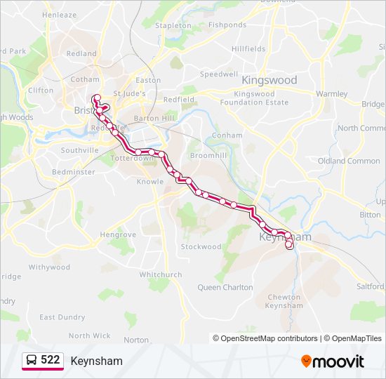 522 Bus Line Map